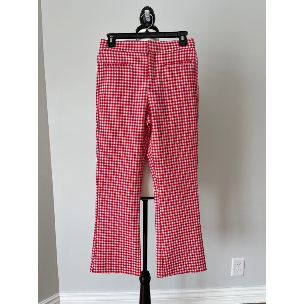 Zara new with tags gingham print mini flare trousers in a size medium - Picture 1 of 13
